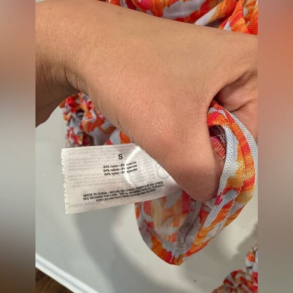 Circus NY Women’s small Dusk Blue Electric Zebra Ruched Long Sleeve Top 1728 - Picture 8 of 10